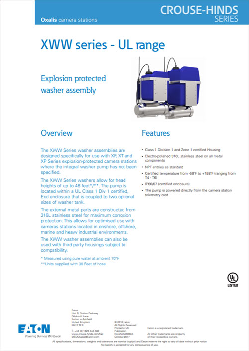 Eaton introduces UL certified washer to its Oxalis range